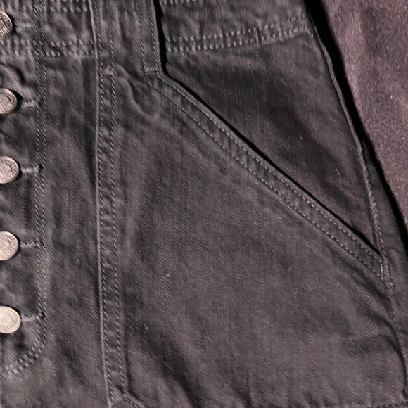 Hollister‎ black denim jean skirt -buttons Sz 11 - Picture 3 of 7
